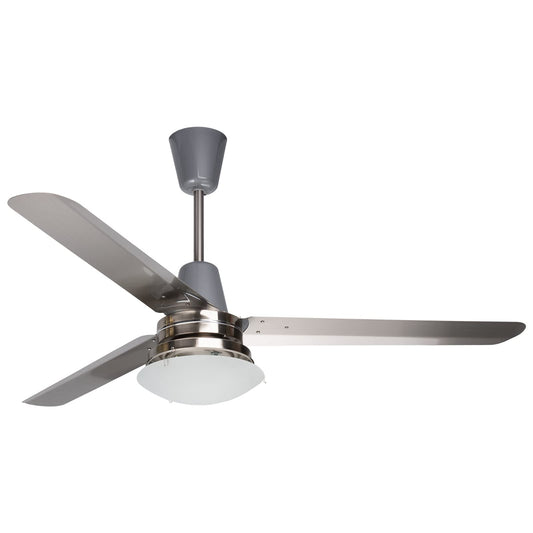 Copacabana III - Ventilador de techo níquel con luz