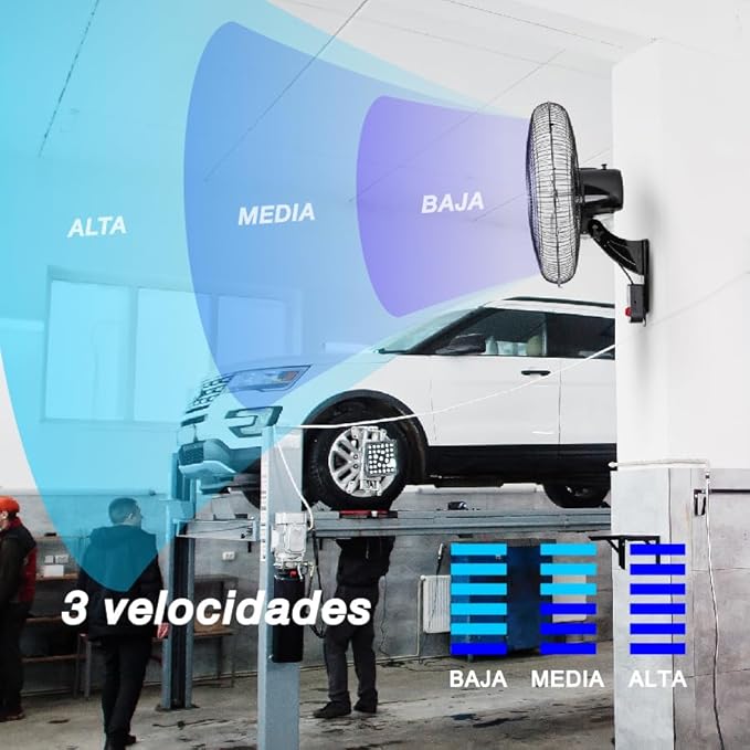 Mytek 20" - Ventilador de pared negro/plata modelo 3420 Súper