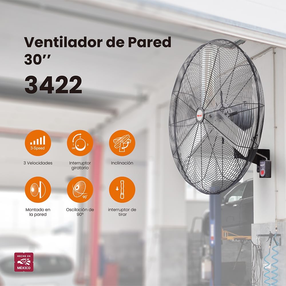 Mytek  30” - Modelo 3422 Ventilador de pared