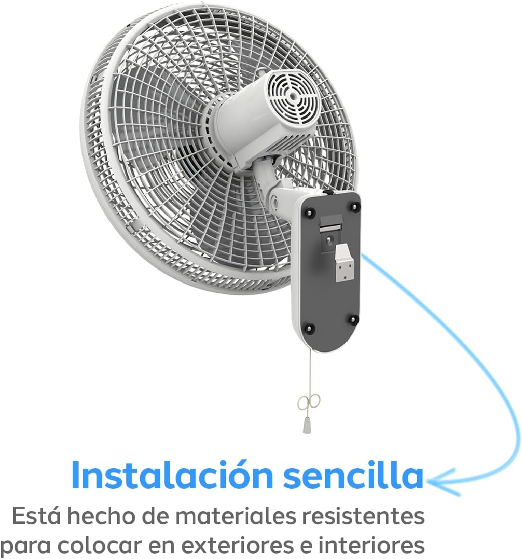 Navia 18" - Ventilador de pared blanco/gris modelo M018P