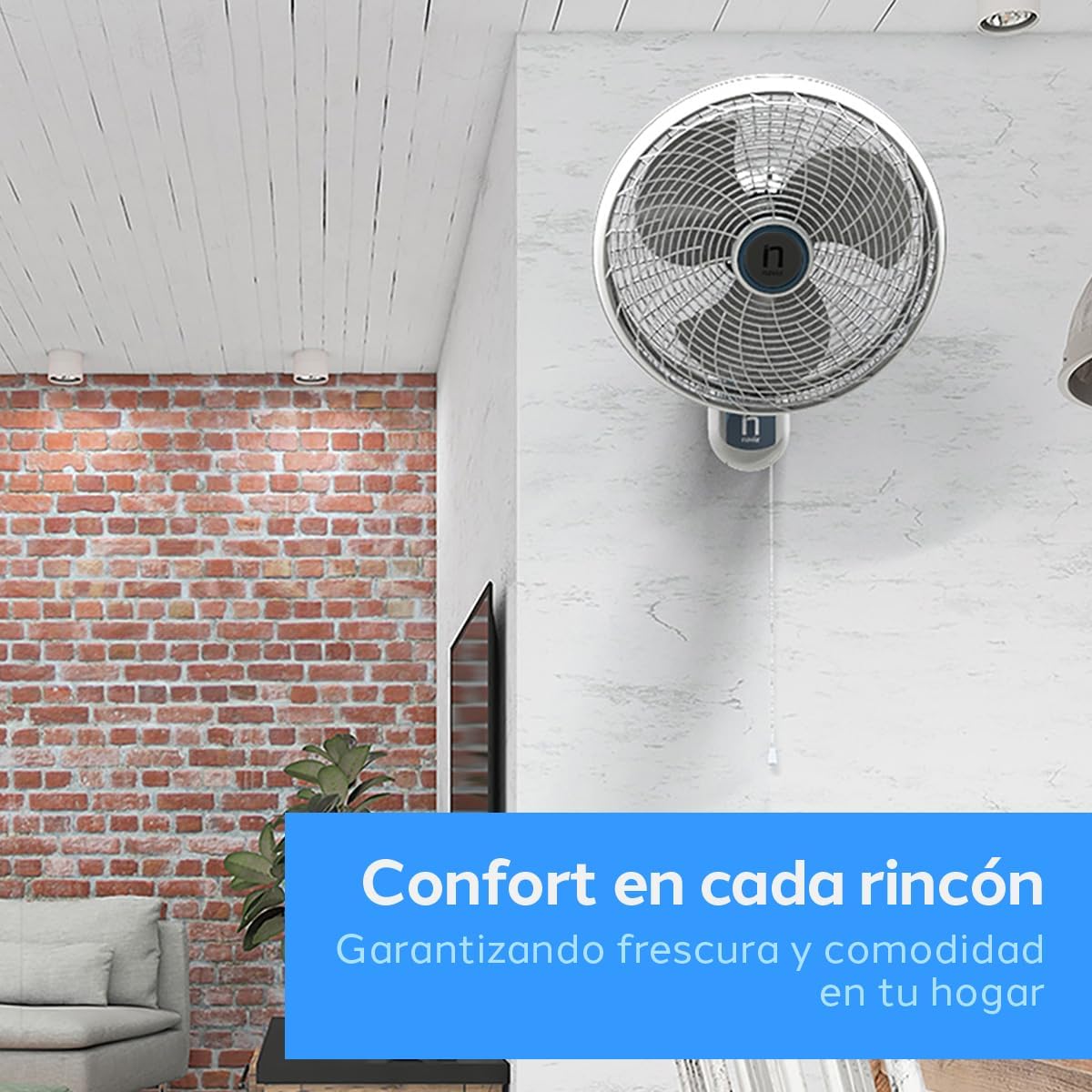 Navia 18" - Ventilador de pared blanco/gris modelo M018P