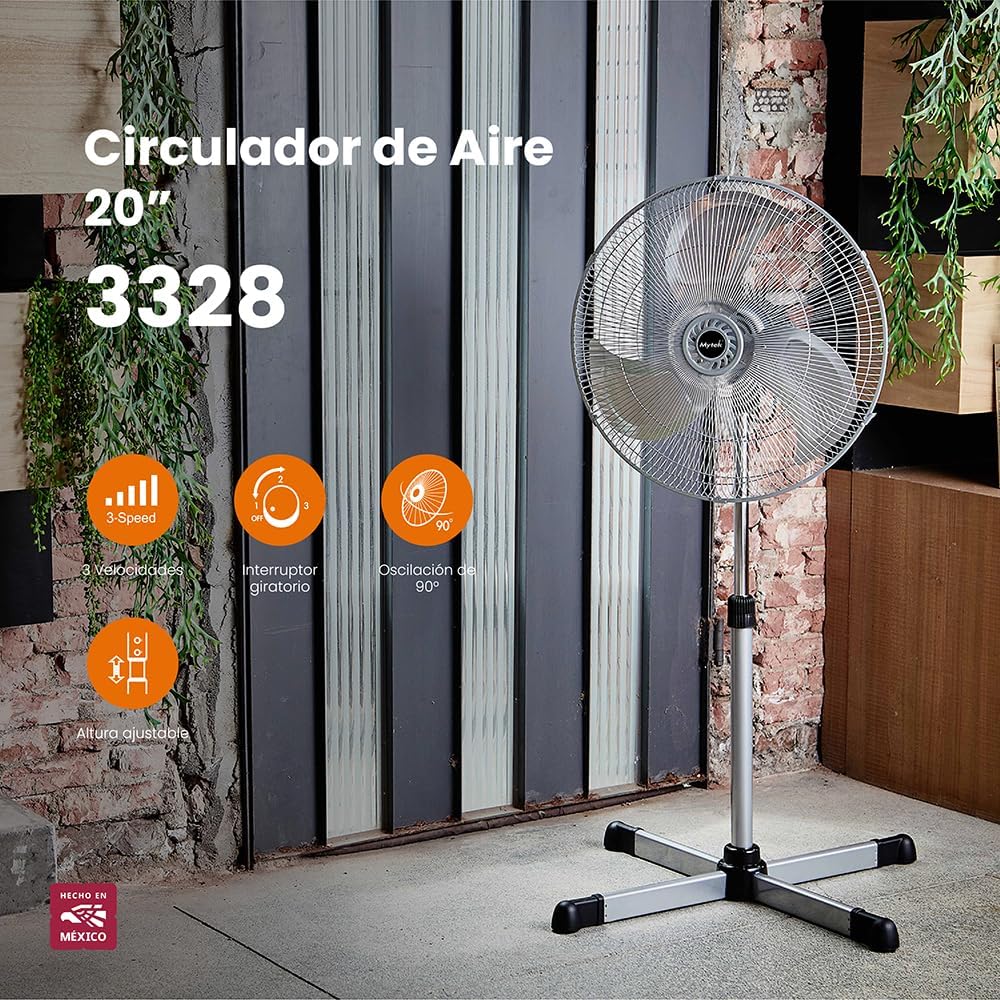 Ventilador de Pedestal Mytek 20" - Modelo 3328 Alta Velocidad