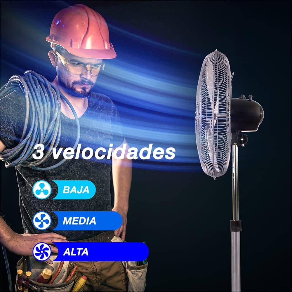 Ventilador de Pedestal Mytek 20" - Modelo 3328 Alta Velocidad