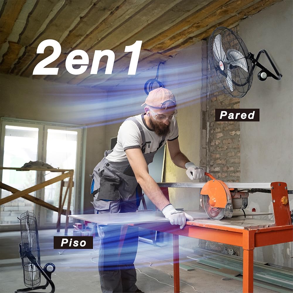Mytek 20" 2 en 1 - Ventilador de piso y pared modelo 3406