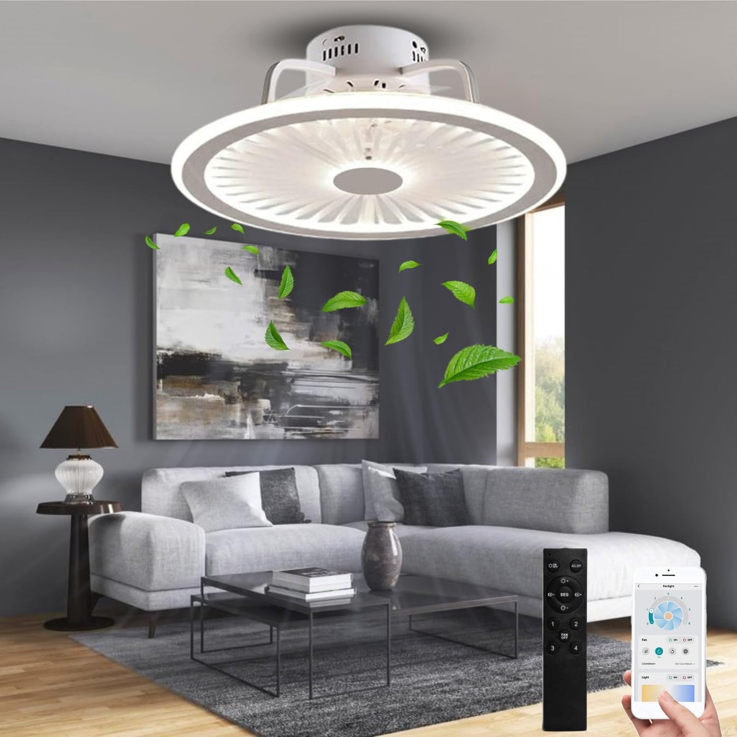 Ventilador de Techo con Luz Mega Luz 12" - Modelo MTC-27 (F60060)