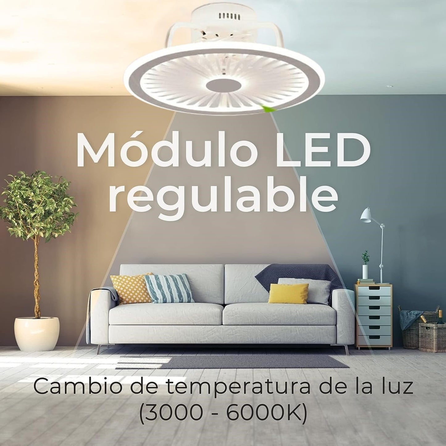 Ventilador de Techo con Luz Mega Luz 12" - Modelo MTC-27 (F60060)