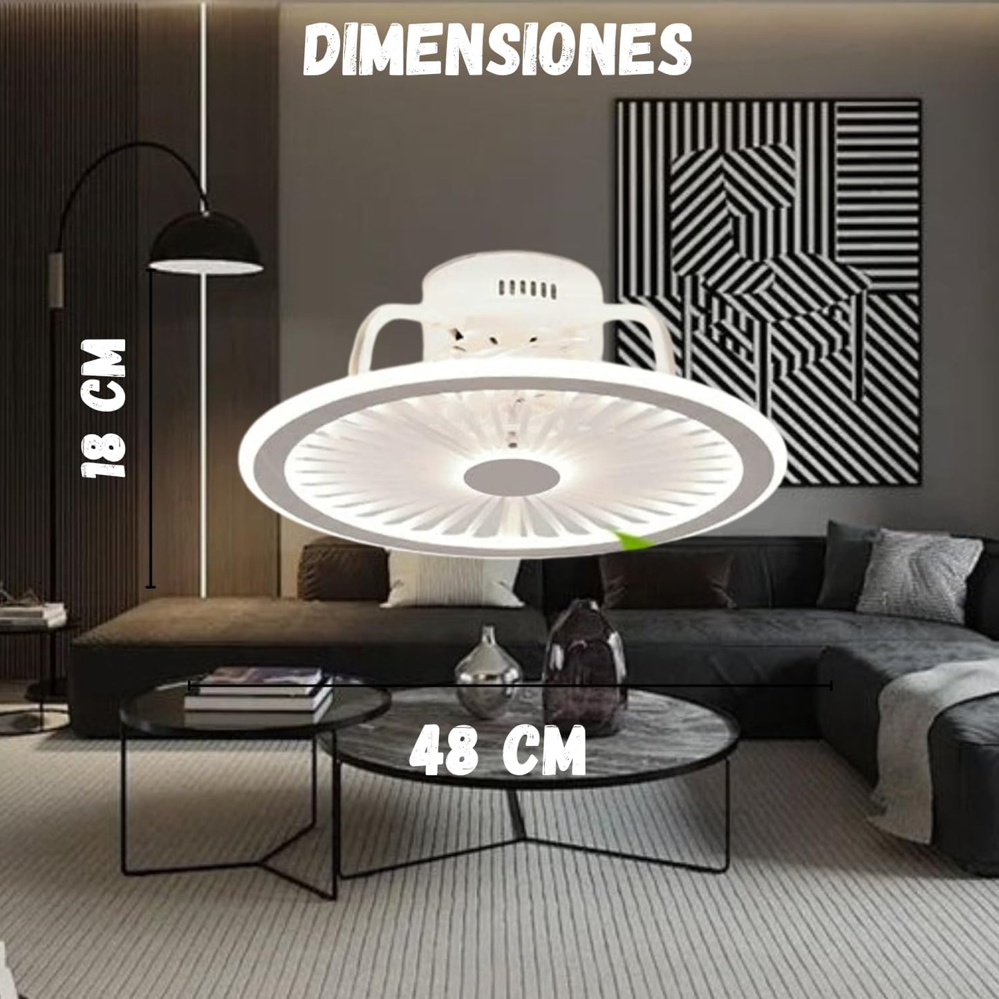 Ventilador de Techo con Luz Mega Luz 12" - Modelo MTC-27 (F60060)