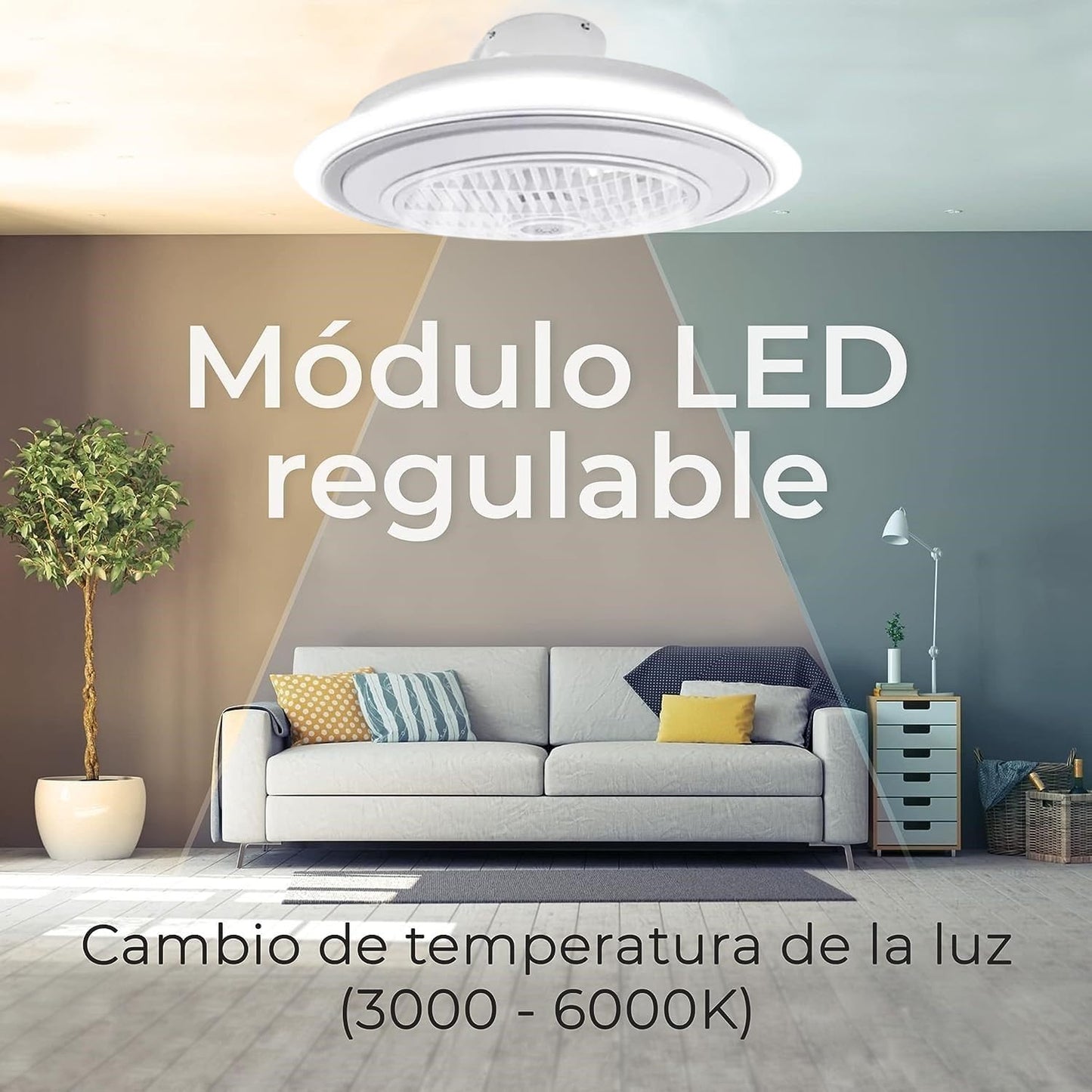 Ventilador de Techo con Luz Mega Luz 12" - Modelo MTC-16 (F60061)