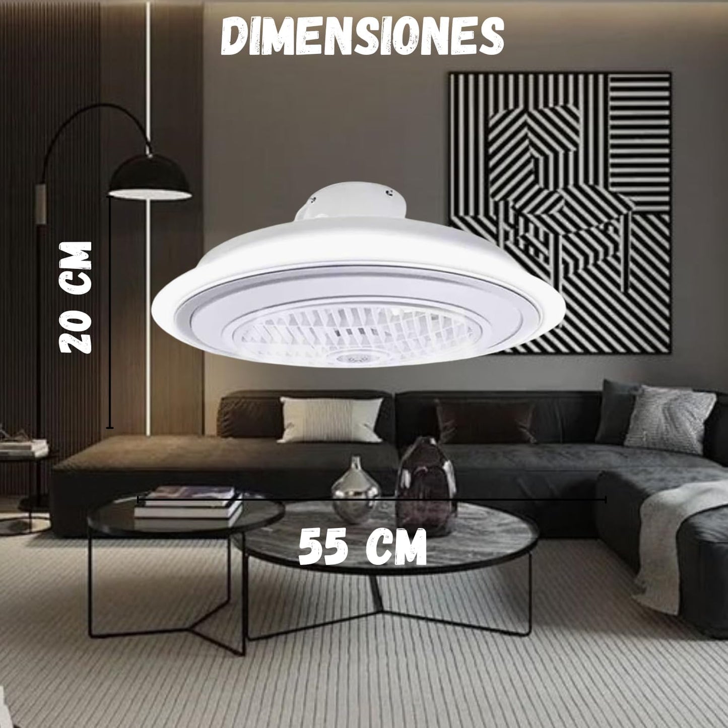Ventilador de Techo con Luz Mega Luz 12" - Modelo MTC-16 (F60061)
