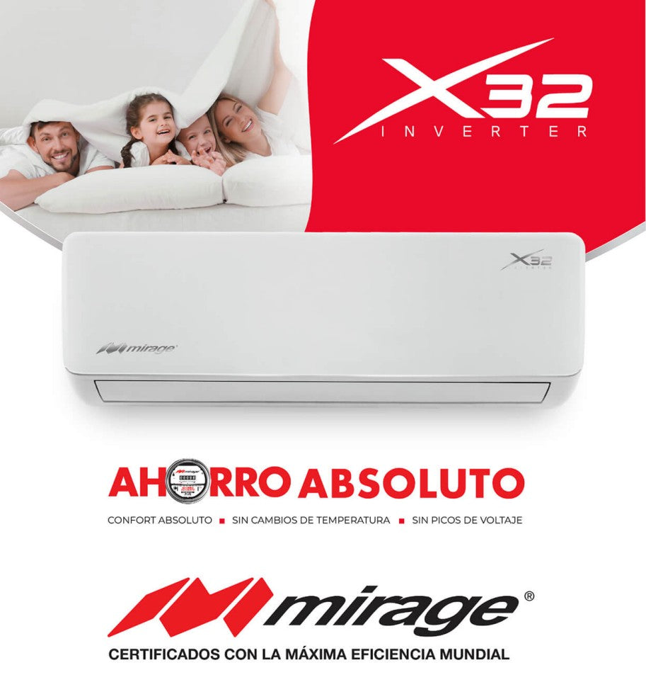 Mirage Inverter X32 - Minisplit 1 tonelada 110V con deshumidificador