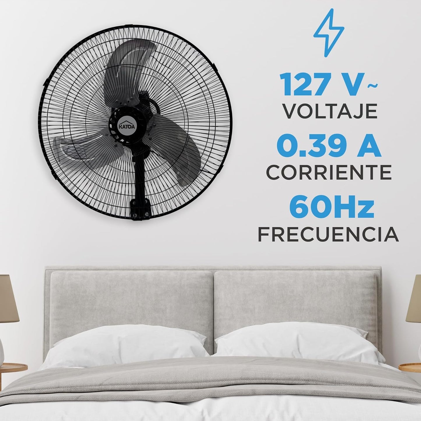 Katoa 18" - Ventilador de pared negro modelo A