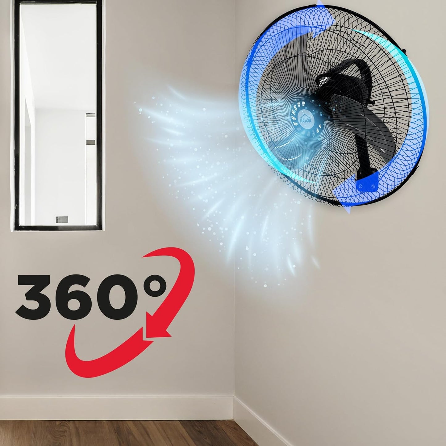 Katoa 18" - Ventilador de pared negro modelo A